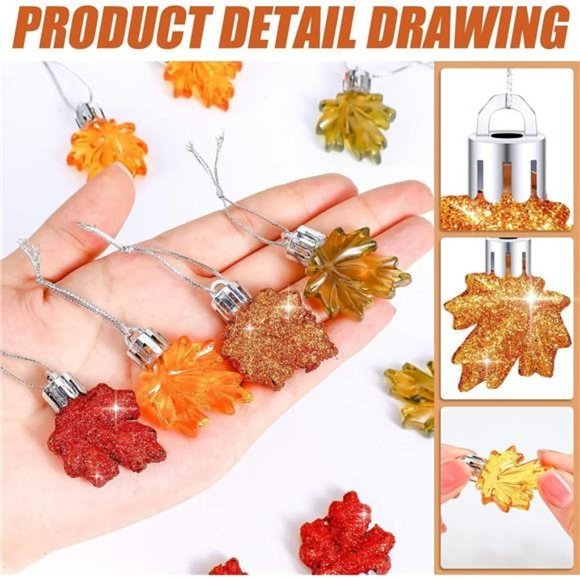 36 Pcs Fall Ornament Thanksgiving Small Tree Maple Leaf Hanging Ornament - Picture 2 of 6